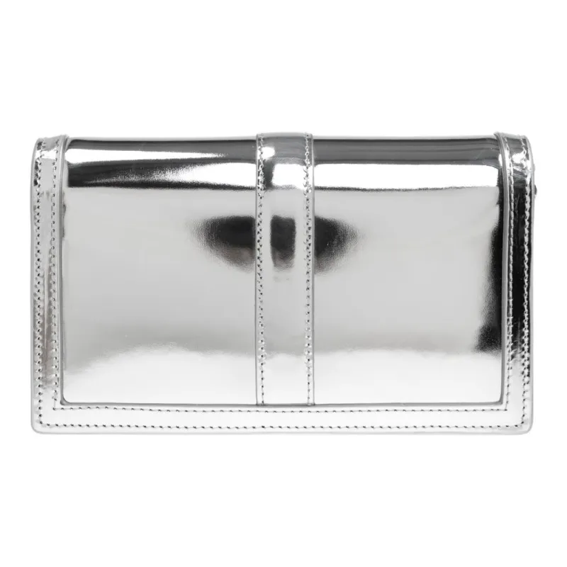 VERSACE Greca Goddess Leather Shoulder Bag, Crossbody Bag Mini Women's Silver-1