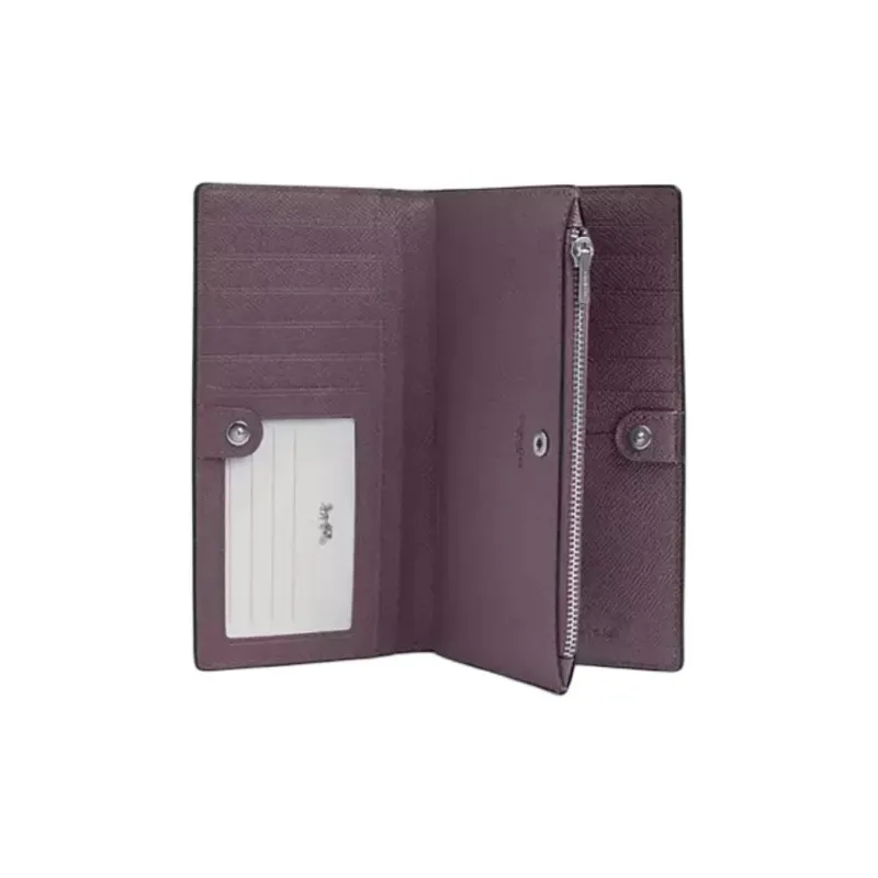 COACH Leather Wallet Women's Light Purple-1