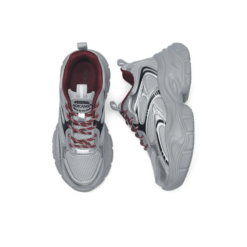 AOKANG Slip Resistant, Abrasion Resistant, Lightweight, Height Increasing Low Top Chunky Sneakers Women's-10