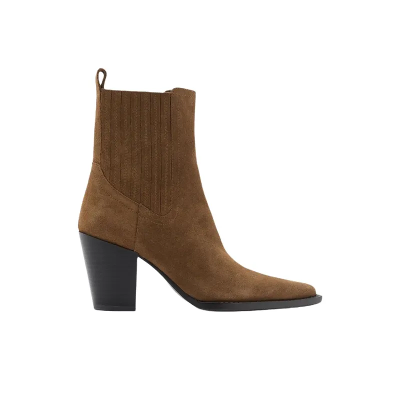 MANGO Short Chelsea Boots 5.5cm Women's Brown-1