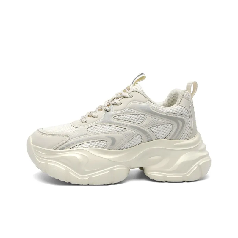 AOKANG Slip Resistant, Abrasion Resistant, Lightweight, Height Increasing Low Top Chunky Sneakers Women's-0