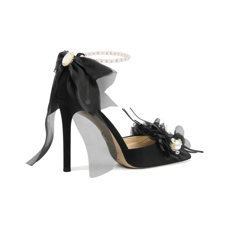 Lily Wei Slim Heel High Heels Women's Black-1