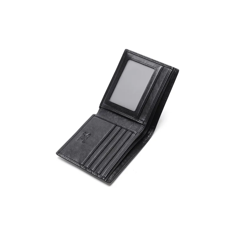 SEPTWOLVES Top Grain Cow Leather Wallet Men's Black-4