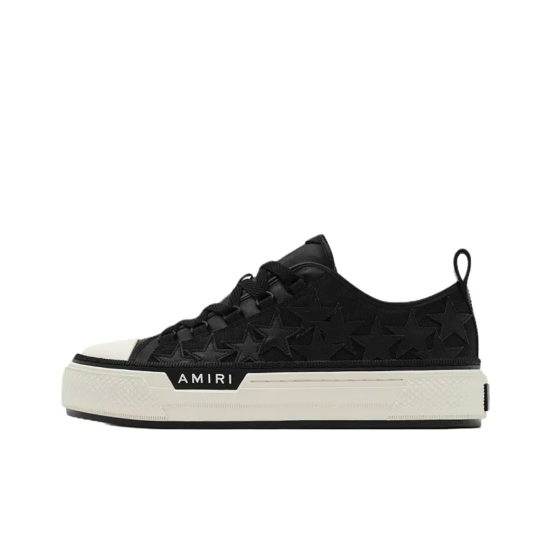 AMIRI Stars Court Low Top Skateboard Shoes Men's Black-0