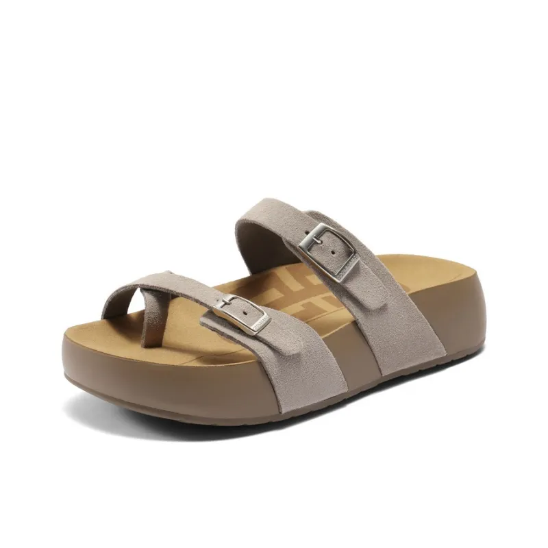 BELLE Slide Slippers Women's Yellow/Gray/Ecru-6