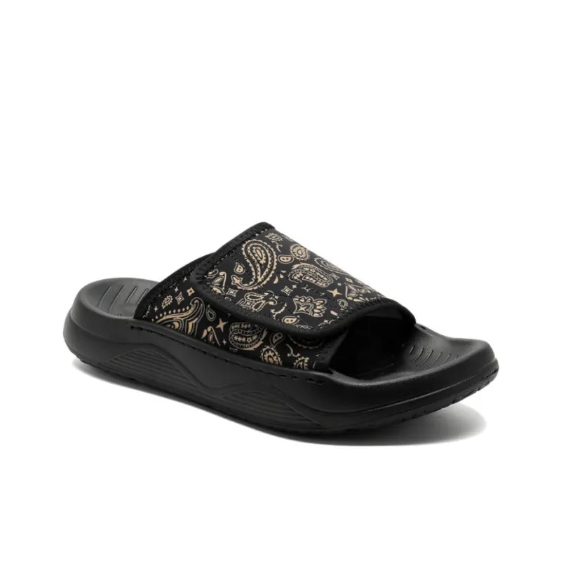 LUOMAIKE Rubber Sole Slip Resistant Slide Slippers Men's Black-3