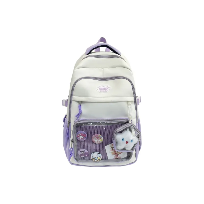 DALO Nylon Backpack Unisex Black/Burgundy/Violet/Yellow/Blue-5