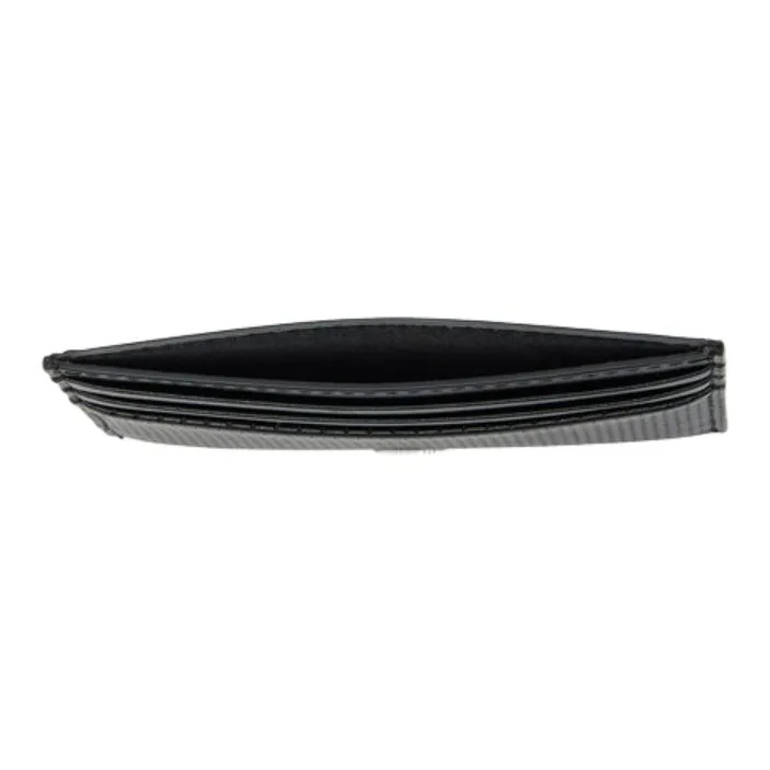 LACOSTE Cut Out Leather Card Holder Men's Black-1