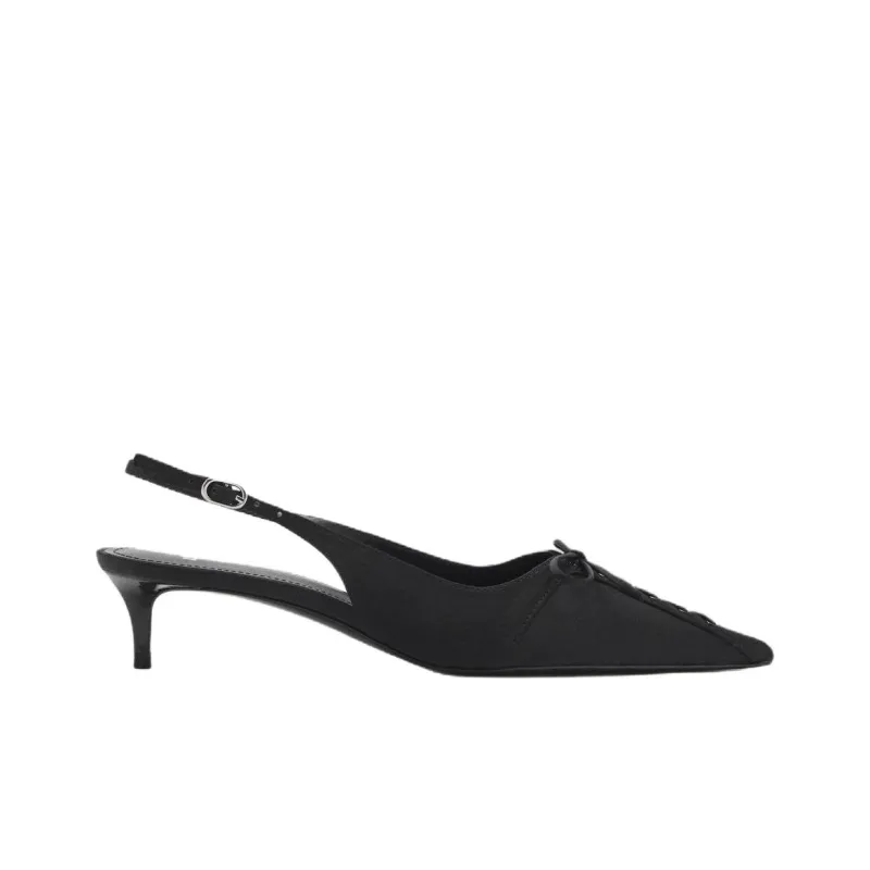 MANGO Party Slim Heel High Heels 3.9cm Women's Black-1