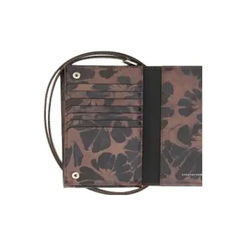 DRIES VAN NOTEN Leather Cell Phone Pouch Men's Umber & Black-4