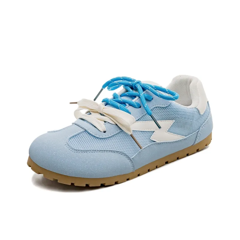 HUANQIU Shock Absorbers Slip Resistant Breathable Low Top Casual Shoes Women's Blue-1