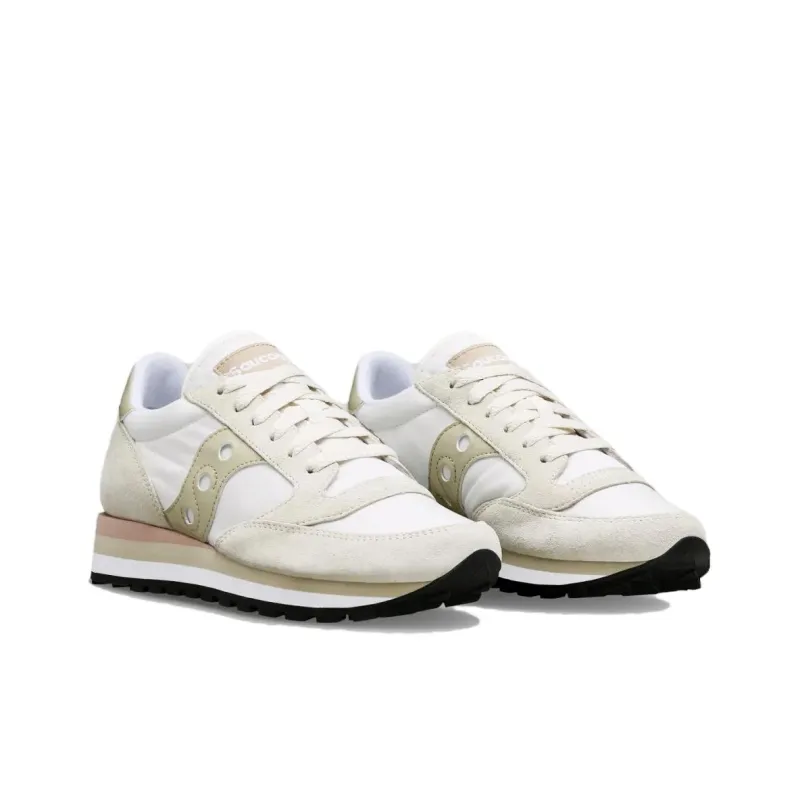 Saucony Jazz Triple Anti Slip Wear Resistant Low Top Running Shoes Unisex Beige-2