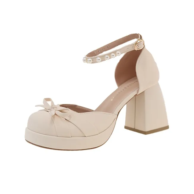 AJPAP Chunky Heel High Heels Women's-4