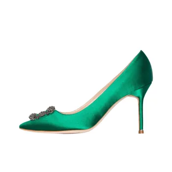 MANOLO BLAHNIK Hangisi Slim Heel High Heels 9cm Women's Green