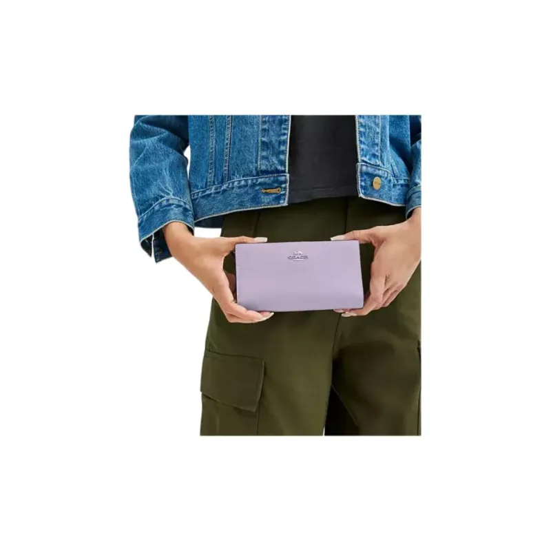 COACH Leather Wallet Women's Light Purple-2