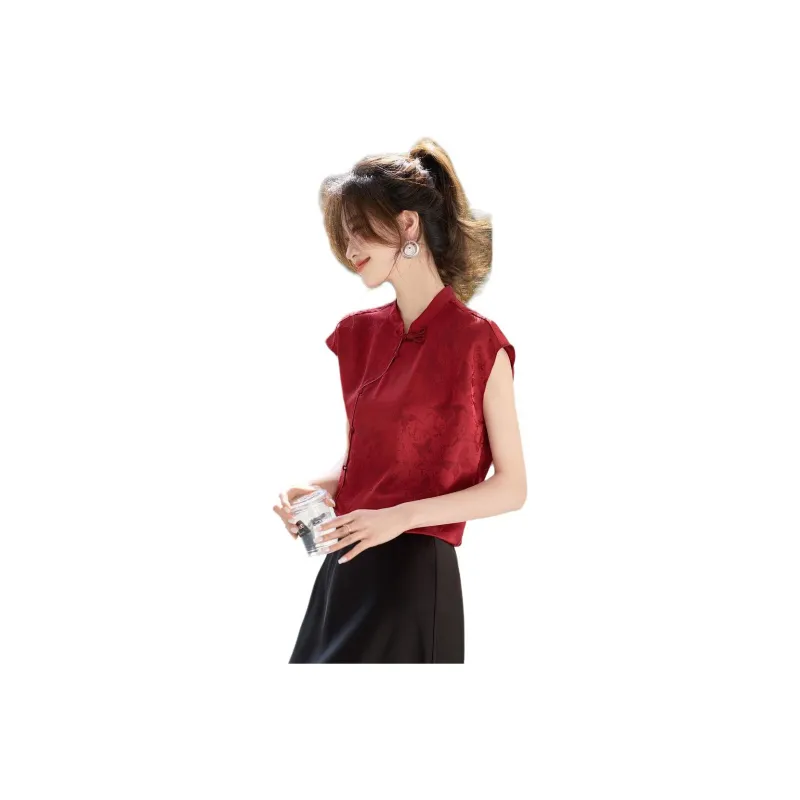 Mu Xiao Xin Shirts Women's Red-0
