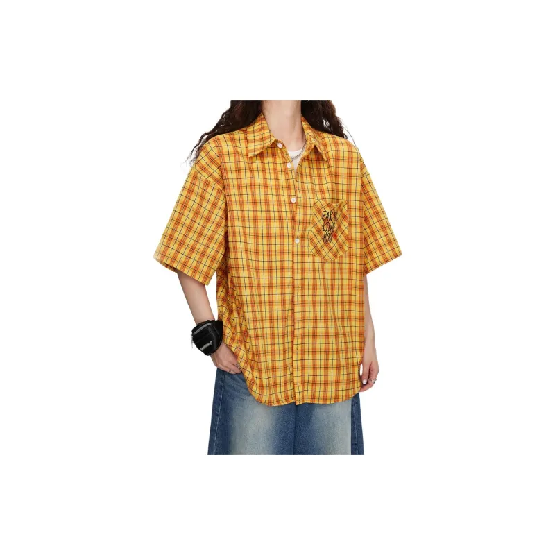 T IRA Shirts Unisex Yellow Plaid-0