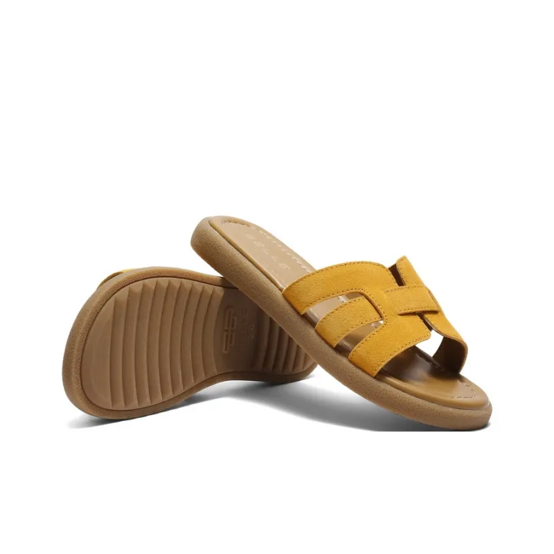 BELLE Slide Slippers Women's Blue/Yellow/Beige-4