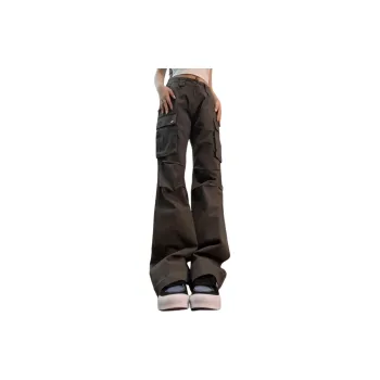 BENGEN Cargo Pants Women's Brown Gray