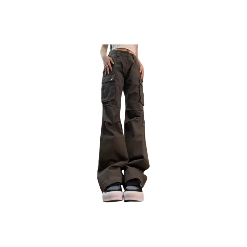 BENGEN Cargo Pants Women's Brown Gray-0
