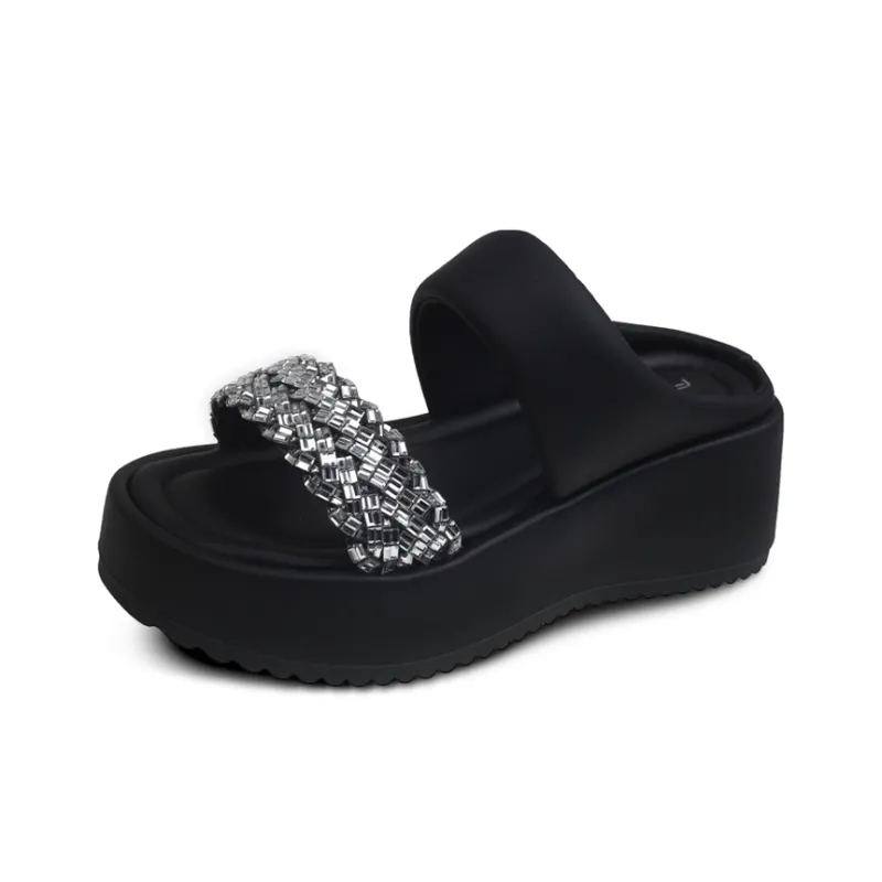 Betu Slide Slippers Women's Beige/Black-6