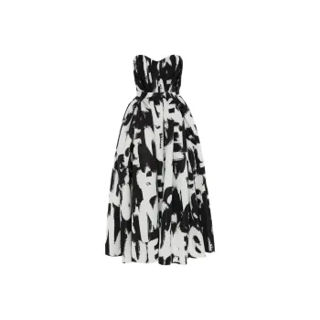 Alexander McQueen Sleeveless Dresses Women's Black/White