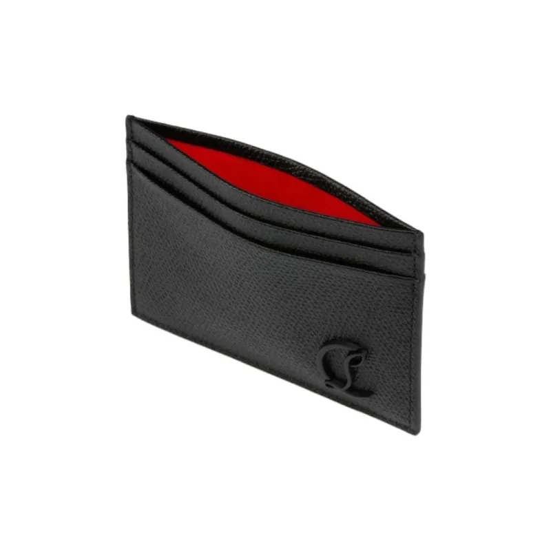 CL Calf Alpin Leather Card Holder Men's Black-3
