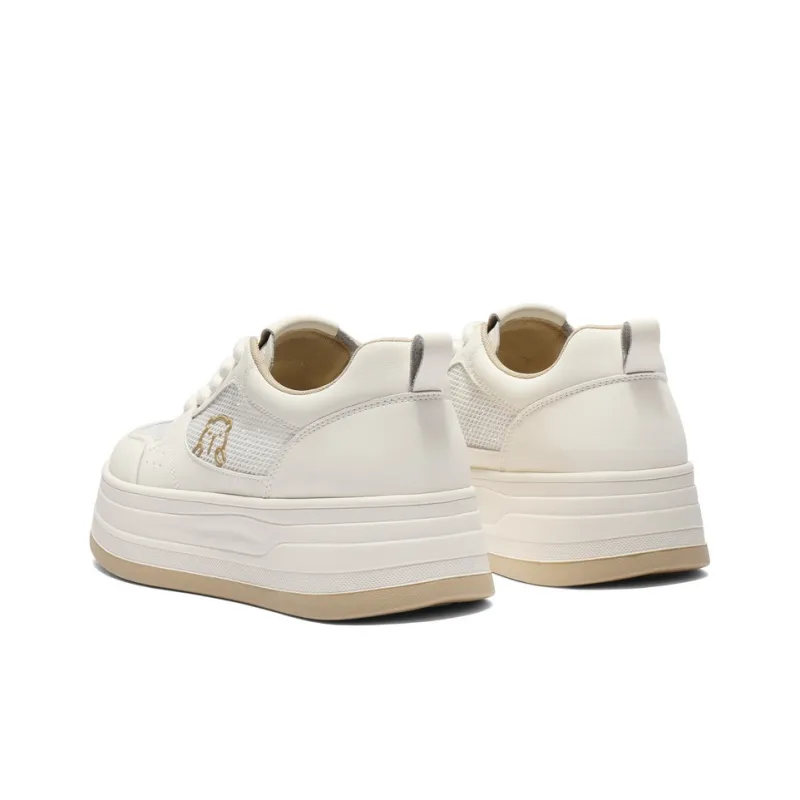 BELLE Low Top Skateboard Shoes Women's Beige-3