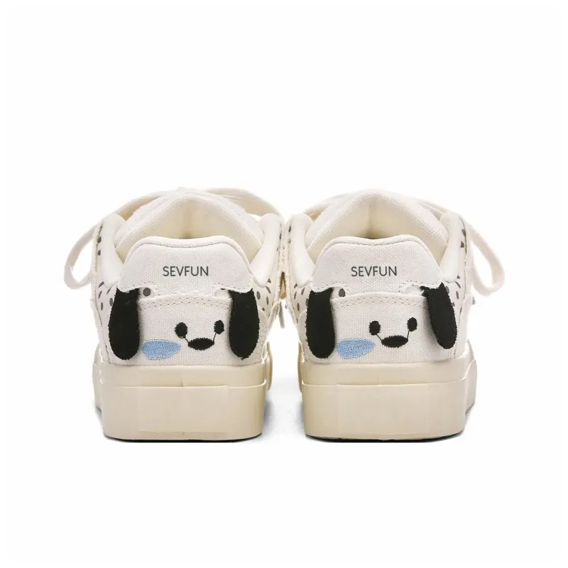 7 SEVFUN Low Top Skateboard Shoes Women's Ecru-4