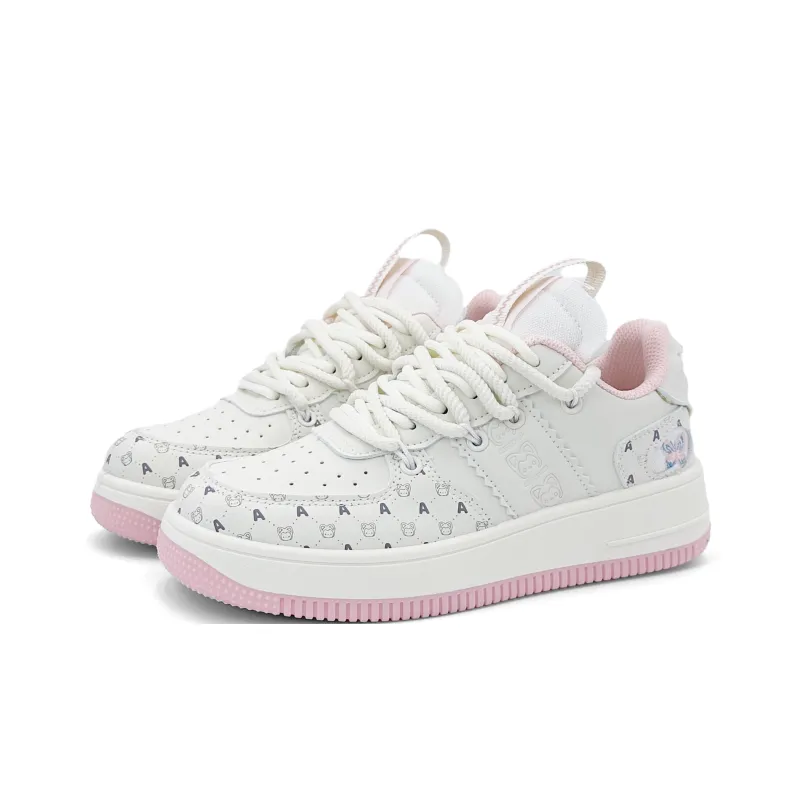 ALI THE FOX Skateboard Shoes Women's Low Top Milk Tea Pink/Iceberg Blue-2