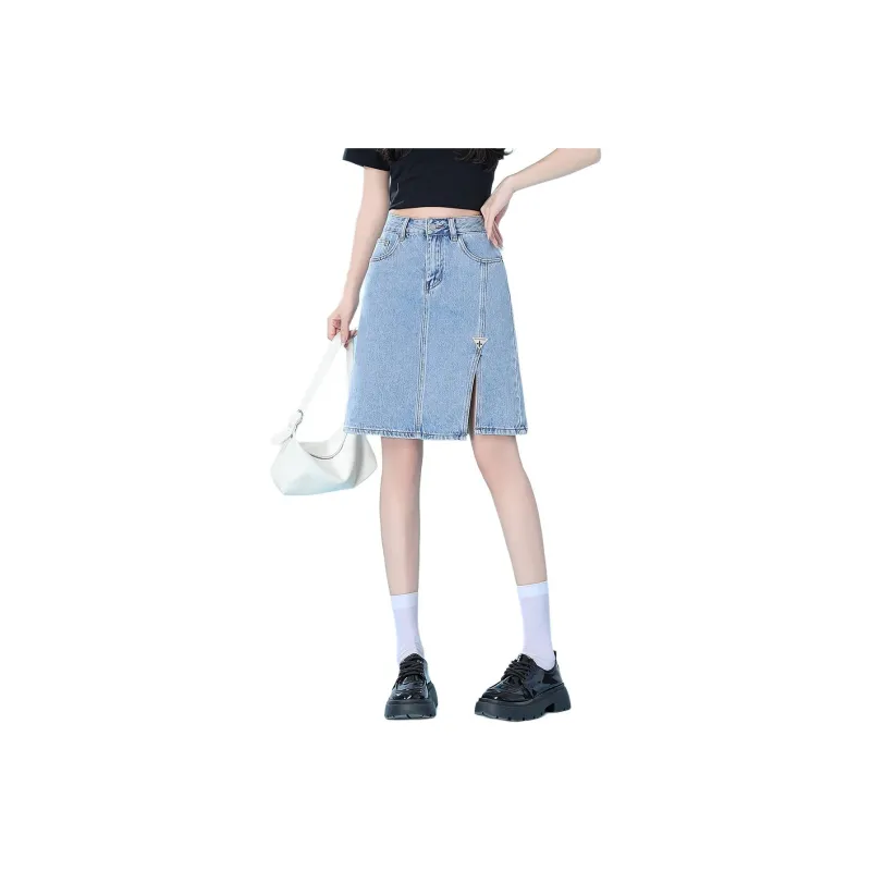 Tonlion Denim Short Skirts Women's-0