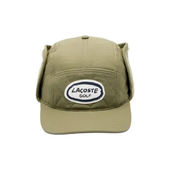 LACOSTE Polyester Trapper Hats Unisex Khaki Olive