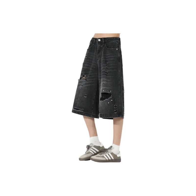 FOREVER 21 Denim Shorts Unisex Black-0