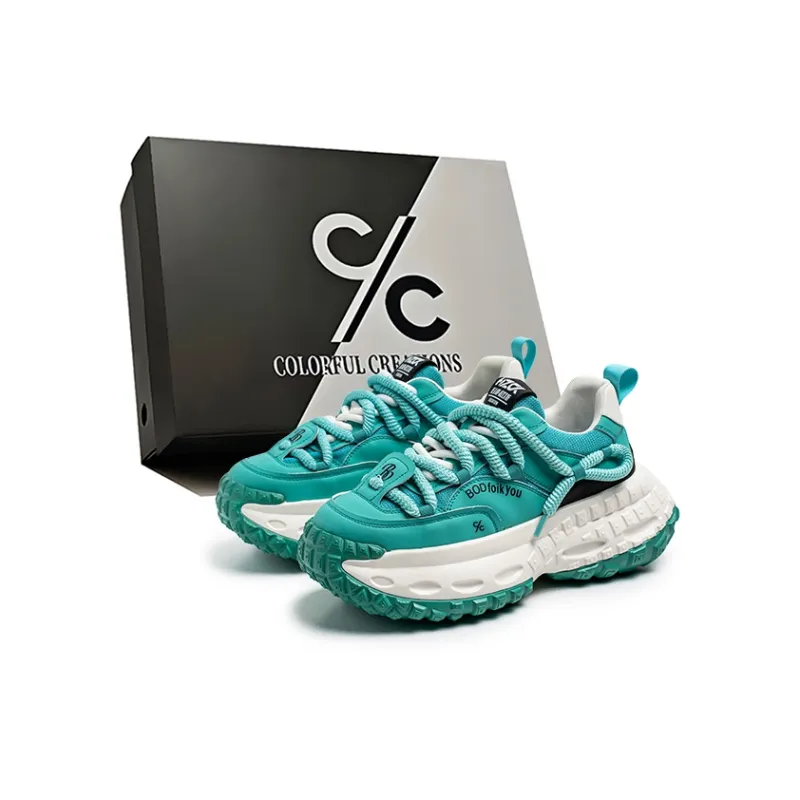 Colorful Creations Chunky Sneakers Men Low Top White Black/White Orange/Blue-11