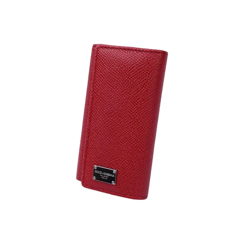 Dolce & Gabbana Cow Leather Wallet Women's Dark Red-1