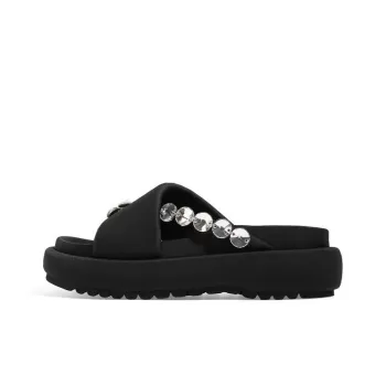 AFJI Rubber Sole Abrasion Resistant Flip Flops Women's Black