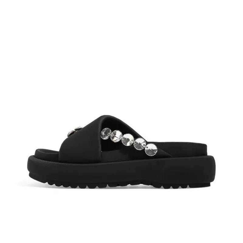 AFJI Rubber Sole Abrasion Resistant Flip Flops Women's Black-0