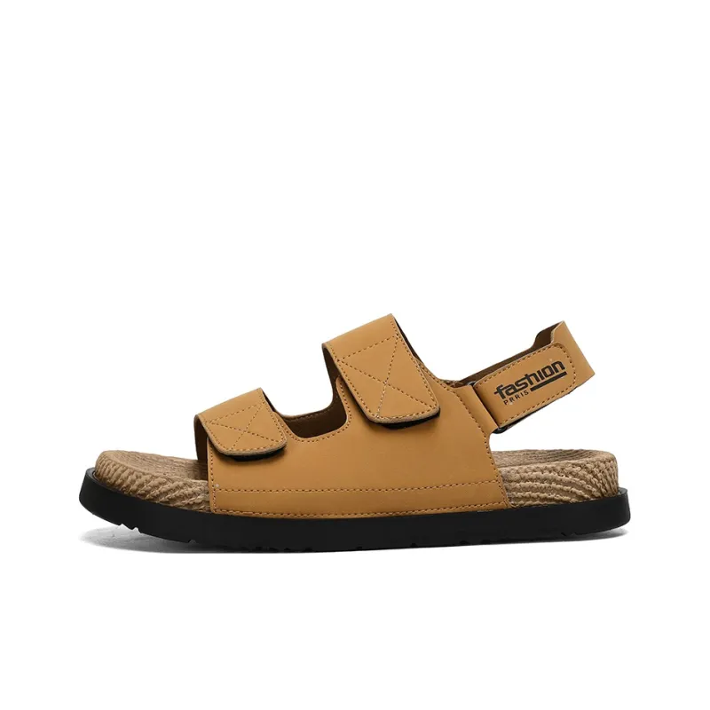 Shiozawa Beach Sandals Men Black, Yellow-7
