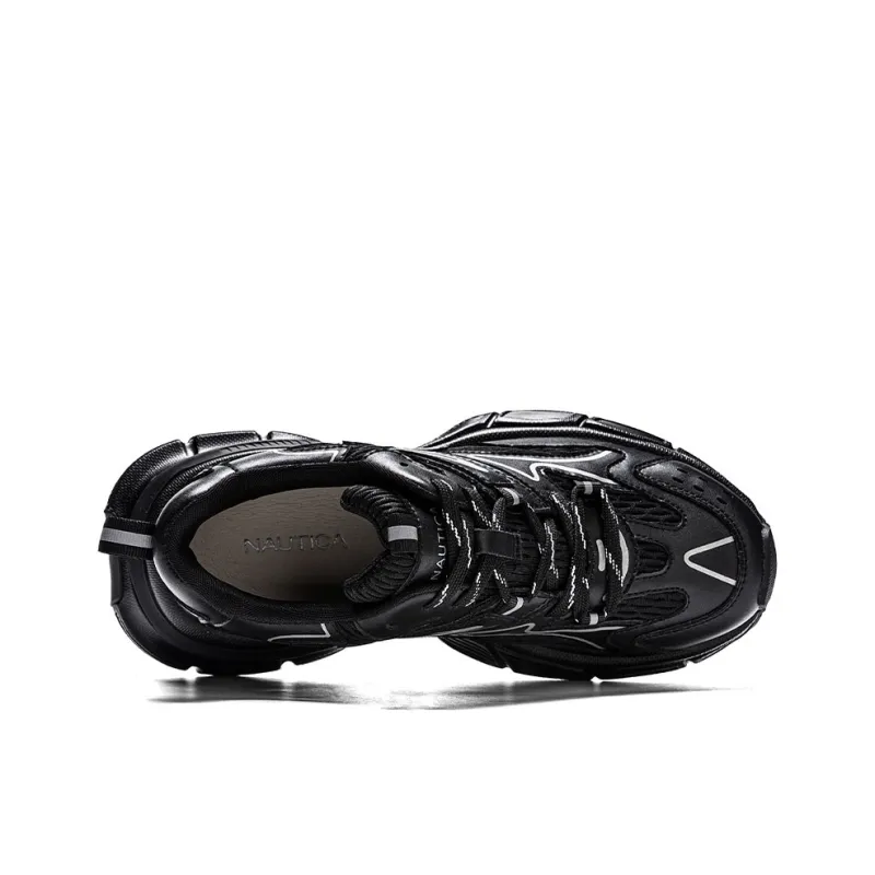 NAUTICA Height Increasing Low Top Chunky Sneakers Men's Black-5