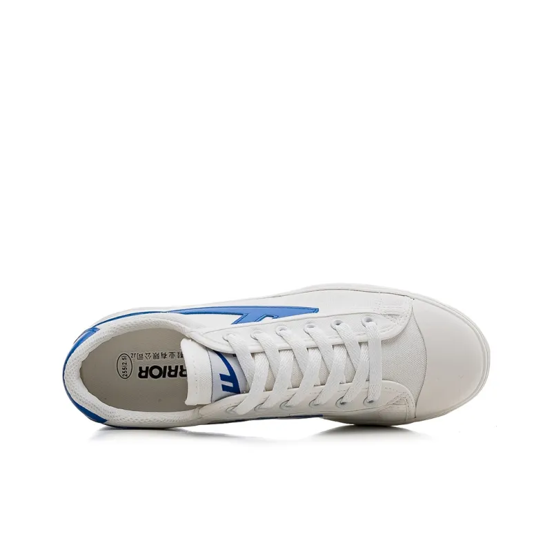 Warrior Lightweight, Breathable, And Supportive Low Top Skateboard Shoes Unisex White Blue-2
