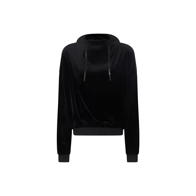 TOM FORD Zip Detailed Velvet Hoodie-0