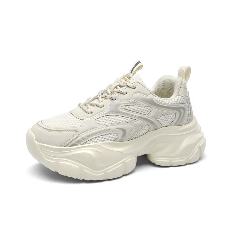 AOKANG Slip Resistant, Abrasion Resistant, Lightweight, Height Increasing Low Top Chunky Sneakers Women's-1