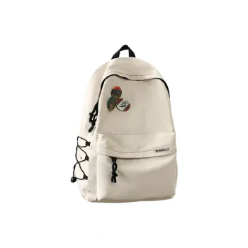 Parker Bear Nylon Backpack Unisex White/Black