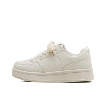 HUANQIU Slip Resistant Shock Absorbers With Abrasion Resistant Properties Low Top Skateboard Shoes Women's Beige