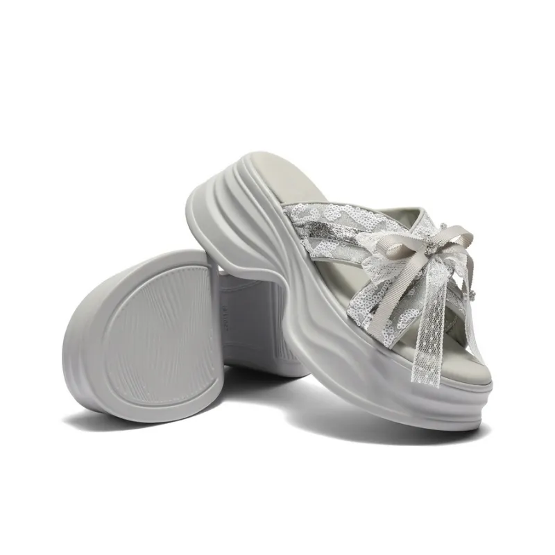 BELLE Slide Slippers Women's Gray-4