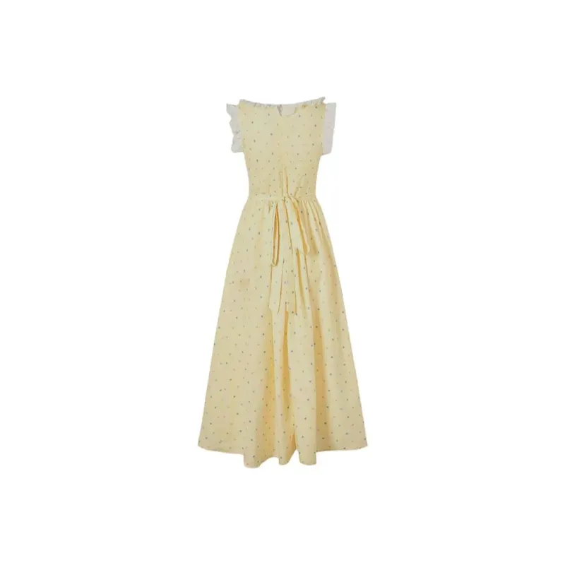ETSE Sleeveless Dresses Women's Yellow Dress-0