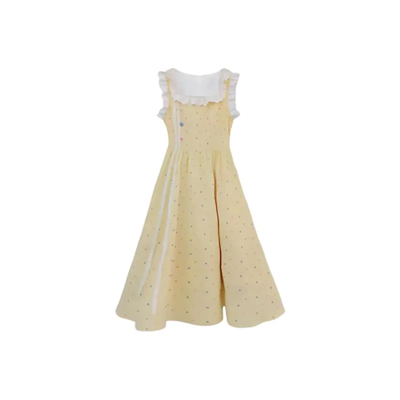 PZGE Sleeveless Dresses Women's Yellow-0