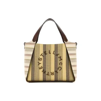 Stella McCartney Logo Lettering Striped Tote Bag