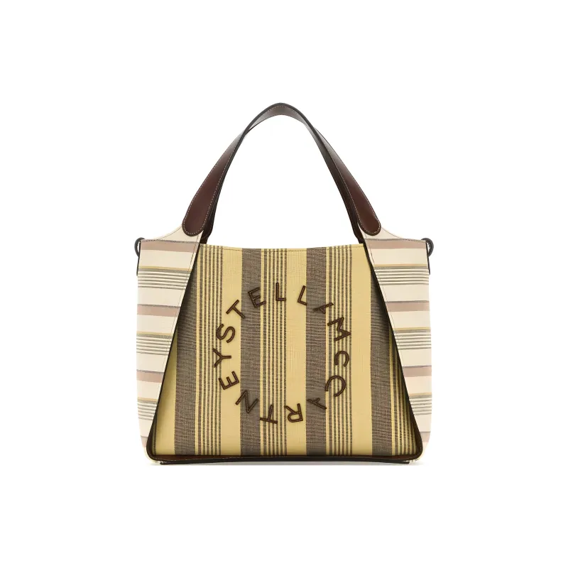 Stella McCartney Logo Lettering Striped Tote Bag-0