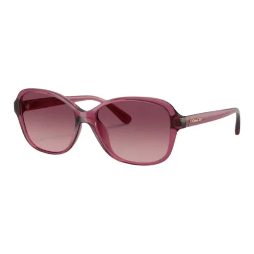 COACH Metal Irregular Shape Sunglasses Women's Pink Purple